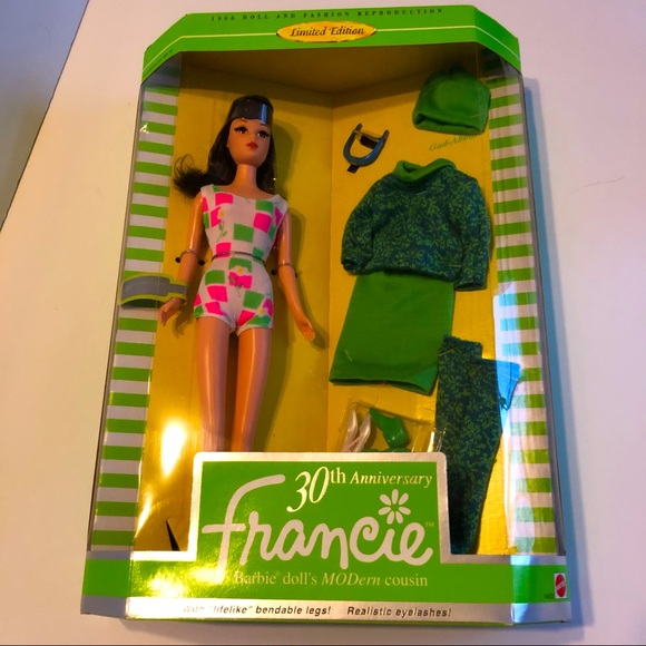 Barbie 30th Anniversary Francie Doll - MODern Cousin Reproduction, Includes Swimsuit & 'Gad About' Outfit, Bendable Legs - View #12